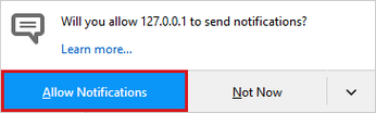 Click 'Allow Notifications' to enable Firefox Desktop Notifications