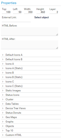 Properties Selection in the Map Designer