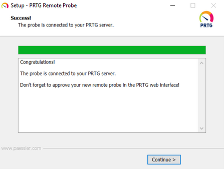 PRTG Remote Probe Successful Setup